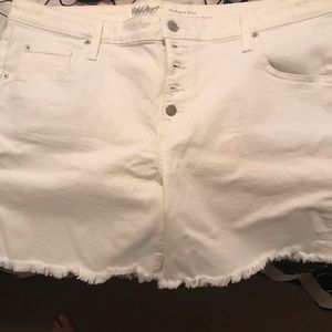 White jean shorts